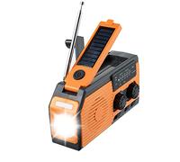 Louttary Radio Solar con Manivela Manual Am/FM/Radio Solar con Potencia De Carga De 5000 MAh/Alarma SOS/FuncióN De Luz De Lectura para Exteriores