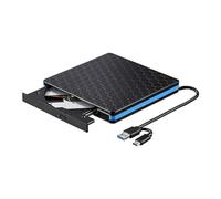 Louttary Reproductor de DVD Unidad óPtica Externa Tipo-C USB 3.0 Grabadora de CD/DVD 2 en 1 Lector de Tarjetas Unidad RW Reproductor de Unidad óPtica Externa
