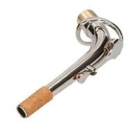 Louttary Saxofón alto con cuello curvado, material de latón, saxofón, instrumento de viento de madera, accesorios, 2,5 cm, plata