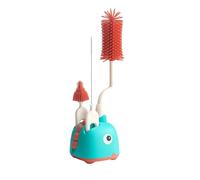 Louttary Silicona Botella Cepillo Cepillo de Limpieza Especial Drenaje Rack para Recién Nacido Mango Largo Enjuague Pezón Limpieza Conjunto A