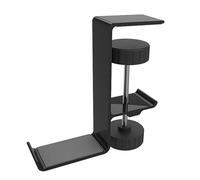Louttary Soporte para Auriculares con Clip Z20 Gancho para Colgar con Clip para Auriculares Colgador Universal Soportes de para Encimera de Escritorio de Metal, Negro