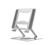 Louttary Soporte para Computadora PortáTil Soporte Ajustable para Tableta Soporte Giratorio de AleacióN de Aluminio Soporte Plegable PortáTil Soporte de Enfriamiento Soporte Plateado