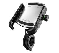 Louttary Soporte universal para teléfono de moto, vista de 360°, soporte para teléfono móvil de 5,4 a 7,2, color plateado