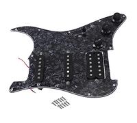Louttary SQ - Guitarra eléctrica precableada, golpeador, conjunto de para guitarra eléctrica, color negro perla