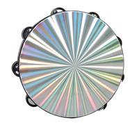Louttary - Tambor de manivela de 10 pulgadas, pandereta de doble hilera, tambor de danza, tambor de mano instrumento orff