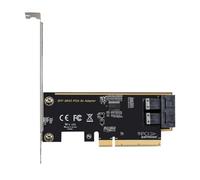 Louttary Tarjeta Adaptadora PCIE 8X una 2 Puertos U.2 SFF8643 Dual NVMe SSD Tarjeta de ExpansióN PCIE X8 Adaptador SFF8643 U2