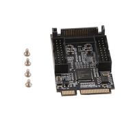 Louttary Tarjeta de Expansión Mini PCI-e A Doble 19 Frontal de 19 y 5 Gbps Adaptador de 4 Puertos D720201 Módulo de Tarjeta de Expansión de Puerto de Recogida SATA