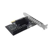 Louttary Tarjeta de Expansión PCI-e SATA 6Gbps PCI-e X1/X4/X8/X16 A SATA3.0 Adaptador SATA3.0 Vertical de 6 Puertos para Computadora de Escritorio con