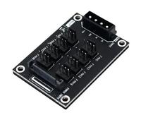 Louttary Tarjeta ExpansióN Concentrador Ventilador Chasis Computadora Universal de 12 V HUB de 8 Puertos Adaptador Ventilador Concentrador de Ventilador de Entrada Puerto AlimentacióN Dual