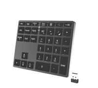 Louttary Teclado NuméRico Bluetooth de 35 Teclas Teclado NuméRico InaláMbrico Recargable de AleacióN de Aluminio para Escritorio, PortáTil y Tableta