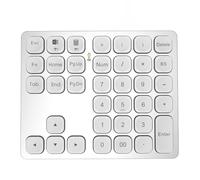 Louttary Teclado NuméRico Bluetooth Dual, Teclado NuméRico InaláMbrico Recargable para PC, PortáTil, Teclado Digital Slinet, Plateado