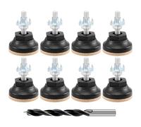 Louttary Tornillo ajustable para muebles, 8 unidades de metal M8 x 42 mm, pies niveladores para muebles, tornillo de ajuste con tuercas de impacto, tuercas de bloqueo y brocas de metal