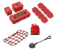 Louttary Universal 8 unids/set decoración simulada maleta maletas red de equipaje pala para TRX4 SCX10 90046 1/10 RC Auto Parts Accesorios Rojo