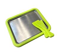 Louttary Yogur de acero inoxidable para congelar, máquina de yogur instantánea para enrollar helado con 2 espátulas, sorbete de frutas para helado, verde