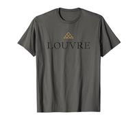 Louvre Art Museum Pirámide apilada con Letras Negras envejecidas Camiseta
