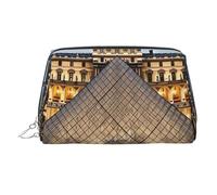 Louvre Museum in Paris - Bolsa de maquillaje para mujer, bolsa de cosméticos de piel, organizador de maquillaje, impermeable, bolsa de maquillaje plana abierta, bolsa de almacenamiento portátil para