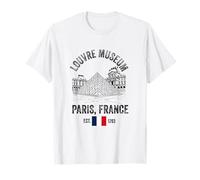 Louvre Museum Paris Flag Souvenir Hombres Mujeres Niñas Niños Camiseta