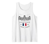 Louvre Museum Paris Flag Souvenir Hombres Mujeres Niñas Niños Camiseta sin Mangas
