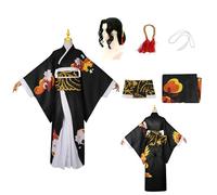 LOUYBCT Disfraz de cosplay de Anime K'ibutsuji M'uzan con peluca para niño conjunto completo de camiseta y pantalones cortos uniforme para juego de rol baile escenario carnaval Halloween