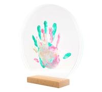 LouYou Huellas de Felicidad - Kit de huellas de manos para familia de 3 colores pastel - Regalo para bebé niña o niño - Día de la madre o del padre - Caja de recuerdo - Made in France