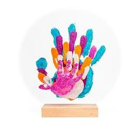 LouYou Huellas de Felicidad - Kit de huellas de manos para familia de 5 colores nacarados - Regalo para bebé niña o niño - Día de la madre o del padre - Caja de recuerdo - Made in France