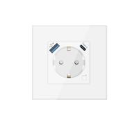 LOUYSGEN Zigbee Socket Monitoreo de energía, enchufe inteligente requiere un concentrador Zigbee, funciona con Tuya, 20 W Pd carga rápida Tipo-C y USB sin funciones inteligentes, blanco 1 paquete