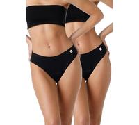 Lovable De Ciclo Menstrual Flujo Medio Easy Period Panties Bi-Pack Slip Mujer, Negro, L