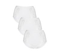 Lovable Maxi algodón y Encaje Encantador Encanto Bikini Estilo Ropa Interior, Blanco, L (Pack de 3) para Mujer
