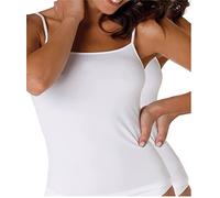 LOVABLE Microfibra Camisa Cami, Blanco, M (Pack de 2) para Mujer