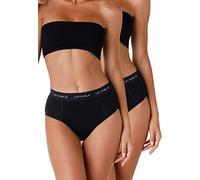 Lovable Period Panties Slip Alto para Ciclo Menstrual Flujo Medio (2), Negro, L (Pack de 2) para Mujer