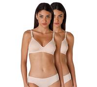 Lovable Senza Ferretto Cotton Line Sujetador, Opaque, Skin, 34 / 3C (Pack de 2) para Mujer