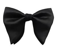 Lovacely Pajarita de seda de raso de gran tamaño para hombre de color sólido formal esmoquin grande pajarita, C- negro, talla única