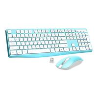 Lovaky - Combo de teclado y mouse inalámbricos, mouse ergonómico de tamaño completo de 2.4 G, teclado y mouse USB inalámbricos ajustables de 3 DPI, clic silencioso para