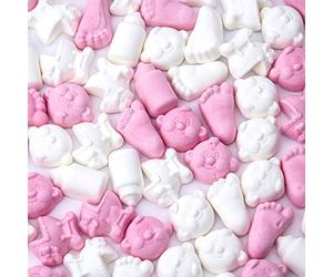 Lovalls' - Bolsa de mezcla rosa y blanca para bebé, 1 kg, mezcla rosa para baby shower, dulces rosas, recuerdos de fiesta, revelación de género