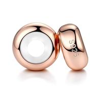 LOVANS 2pcs Separadores para Pulsera, Abalorios Clip Charms con Cierre de Seguridad y Silicona de Goma Resistente, Regalos Originales para Mujer (Oro Rosa)