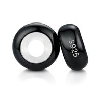 LOVANS 2pcs Separadores para Pulsera, Abalorios Clip Charms con Cierre de Seguridad y Silicona de Goma Resistente, Regalos Originales para Mujer (Negro)