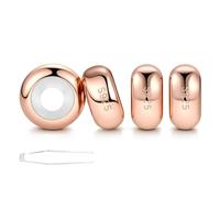 LOVANS 4pcs Separadores para Pulsera, Abalorios Clip Charms con Cierre de Seguridad y Silicona de Goma Resistente, Regalos Originales para Mujer (Oro Rosa)