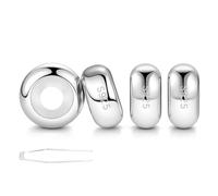 LOVANS 4pcs Separadores para Pulsera, Abalorios Clip Charms con Cierre de Seguridad y Silicona de Goma Resistente, Regalos Originales para Mujer (Plata)