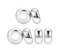 LOVANS 6pcs Separadores para Pulsera, Abalorios Clip Charms con Cierre de Seguridad y Silicona de Goma Resistente, Regalos Originales para Mujer (Plata)