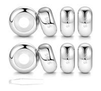 LOVANS 8pcs Separadores para Pulsera, Abalorios Clip Charms con Cierre de Seguridad y Silicona de Goma Resistente, Regalos Originales para Mujer (Plata)