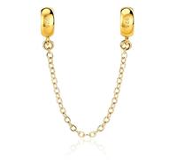 LOVANS Cadena de Seguridad con Cierre Separadores para Pulsera, Charms de Seguridad con Silicona Resistente, Abalorios Clip para Mujer - Oro