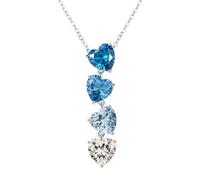 LOVANS Collar Mujer Colgante Corazon Plata de Ley 925, Joyas y Regalos Cumpleaños Navidad para Mujer, Madres y Hermana - Azul