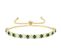 LOVANS Pulsera de Tenis de Mujer, Pulsera ajustable 5A circonita cúbica, Pulsera con piedras verdes, rojas, blancas y azules, Joyería de Mujer Regalo del Día de la Madre Cumpleaños
