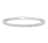 LOVANS Pulsera Para Mujer,Pulsera de Tenis Chapada en Plata con Circonita Cúbica Brillante,Joyería de Moda, Regalo de Cumpleaños,Aniversario Para Mamá, Dama Longitud 17.78CM Abril Blanco
