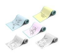 Lovcoyo 5 Rollos de Papel para Impresora Mini Adhesivo Papel para Impresora Papel Térmico 57 x 25 mm Mini Impresora Instantánea Móvil Inalámbrica Blanco/Amarillo/Azul/Rosa