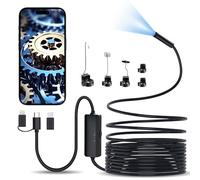 Lovcoyo Endoscopio Cámara de Inspección 1920P，3 en 1 USB Cámara Endoscópica, Cámara de Alcance con 8 Luces LED para Android e iOS Smartphone, iPad (16.5 FT/5M)