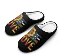 Love American USA - Pantuflas de franela para hombre, espuma viscoelástica, suaves, cálidas, estampadas, Estilo 30, 47/48 EU