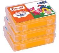 Love-Art - Arcilla de modelado de 150 GM (contenedor de plástico individual) x 3 | Suave y fácil de doblar o moldear, para manos jóvenes (naranja)