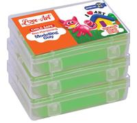 Love-Art - Arcilla de modelado de 150 GM (contenedor de plástico individual) x 3 | Suave y fácil de doblar o moldear, para manos jóvenes (verde claro)