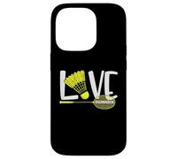 Love Badminton Cute Racket and Shuttlecock Sports Fan Player Carcasa para iPhone 14 Pro